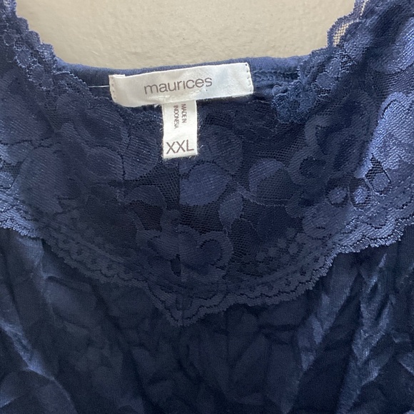 Maurice’s Women’s Dark Navy Lace Trim Crinkle Cami Size XXL - Picture 6 of 14